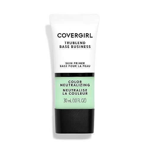 COVERGIRL Trublend Base Business Face Primer 200 Color Neutralizing, 1.014 Fl Oz, Primer Makeup, Face Primer, Face Primer for Oily Skin, Blurs Flaws, Long Lasting, Weightless Feel