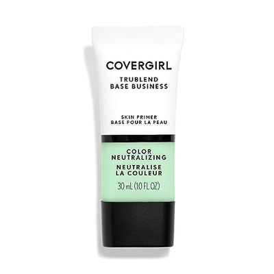 COVERGIRL Trublend Base Business Face Primer 200 Color Neutralizing, 1.014 Fl Oz, Primer Makeup, Face Primer, Face Primer for Oily Skin, Blurs Flaws, Long Lasting, Weightless Feel