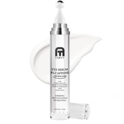 Eye Serum, Under Eye Cream For Dark Circles, 8% Caffeine Eye Serum For Women &amp; Men, Eye Cream Anti Aging With 360 Massage Ball, Eye Cream For Puffiness And Bags Under Eyes, Eye Serum For Fine Lines