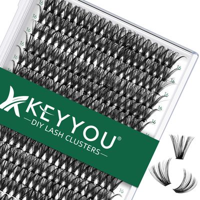 Lash Clusters 300Pcs Individual Lashes 40D 0.07D Curl 18mm Lash Extensions Clusters Lashes Soft&amp;Natural False Eyelashes Individual DIY Eyelash Extension at Home(40D-0.07D,18mm)