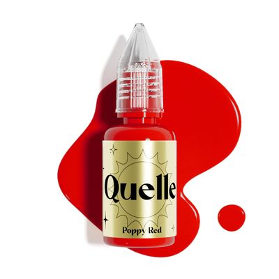 QUELLE Permanent Makeup Ink Lips Pigment Water Based 0.5oz15ml Vegan Lip Ink Microblading Pigment for Lip Blush Permanent Makeup Lip Color (Poppy Red)