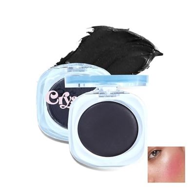 Black Cream Blush, Color Changing Blush for Cheeks and Lips Tint Makeup, Black Blush PH Temperature Changing Tinted Cream Blush Long Lasting Blendable Dewy &amp; Natural Finish for All Skin Tones