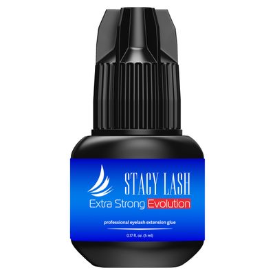 Extra Strong Evolution Eyelash Extension Glue Stacy Lash (0.17fl.oz5ml)1-2 Sec DryRetention - 8 WeeksProfessional SuppliesBlack Adhesive