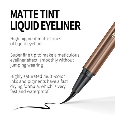 KYDA 2 Pcs Black Liquid Eyeliner, Natural Matte Tint, Ultra Fine Tip, Lasting Pigment Eyeliner Pencil, Silky Smooth Formula, Quick Drying