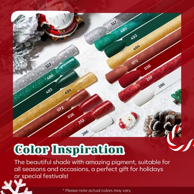 AZUREBEAUTY 30Pcs Dip Powder Nail Kit Starter, 8 Colors Green Red Gold Silver White with Nail Sticks, Nail Art Liquid Set with MatteBaseTop Coat Activator for French Manicur