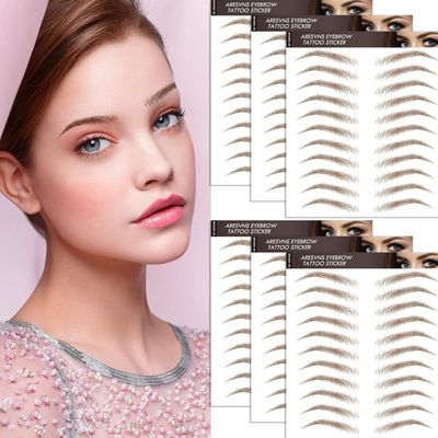 Aresvns 4D Eyebrow Tattoos Brown 66 Pairs! Waterproof Imitation fake eyebrows (Only for People without Eyebrows)