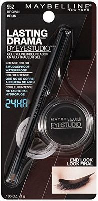 MAYBELLINE New York Eye Studio Lasting Drama Gel Eyeliner, Waterproof, Brown 952, 0.106 oz - packaging may vary