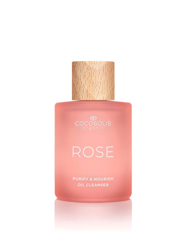 COCOSOLIS ROSE Purify &amp; Nourish Oil Cleanser, moisturizing cleansing oil and make-up remover, vegan, with rose extract and vitamin E