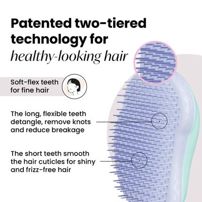 Tangle Teezer Original Detangler Brush, Dry &amp; Wet Hair Brush for Color-Treated, Fine &amp; Fragile Hair Types, Mint Violet