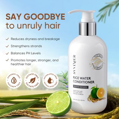 Svvimer Rice Water Hair Growth Conditioner - Thickening Conditioner with Biotin for Hair Loss and Thinning Hair - Sulfate Free for Women and Men 10 Fl Oz (Pack of 1)