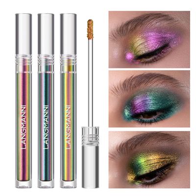 Jolilab Metallic Liquid Chameleon Eyeshadow, Multi-Dimensional Eye Looks, Long-lasting Holographic Glitter Multichrome Eyeshadows Makeup (#PeacockWonderEmber)