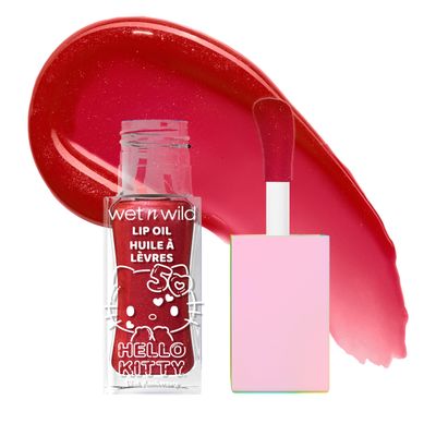 wet n wild Hello Kitty Glitter Lip Oil, New 10 Oil Infused Formula, Warm Apple Pie Lightly Scented, Sparkly Bold Colors, Cruelty-Free &amp; Vegan - Magic Apple