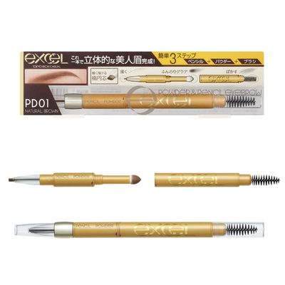 EXCEL Powder &amp; Pencil Eyebrow PD01 natural brown