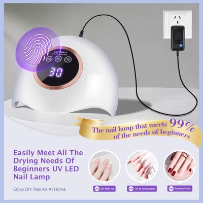 LadyMisty 72W UV LED Nail Lamp Light Dryer for Nails Gel Polish with 18 Beads 3 Timer Setting &amp; LCD Touch Display Screen, Auto Sensor, Professional Nails, White