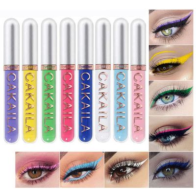 8 Pcs Colored Liquid Eyeliner Colorful Set Delineadores De Colores Para Ojos Delineador White Blue Purple Eyeliner Liquid For Party Festival Waterproof Long Lasting Quick Dry Eyes Makeup Kit