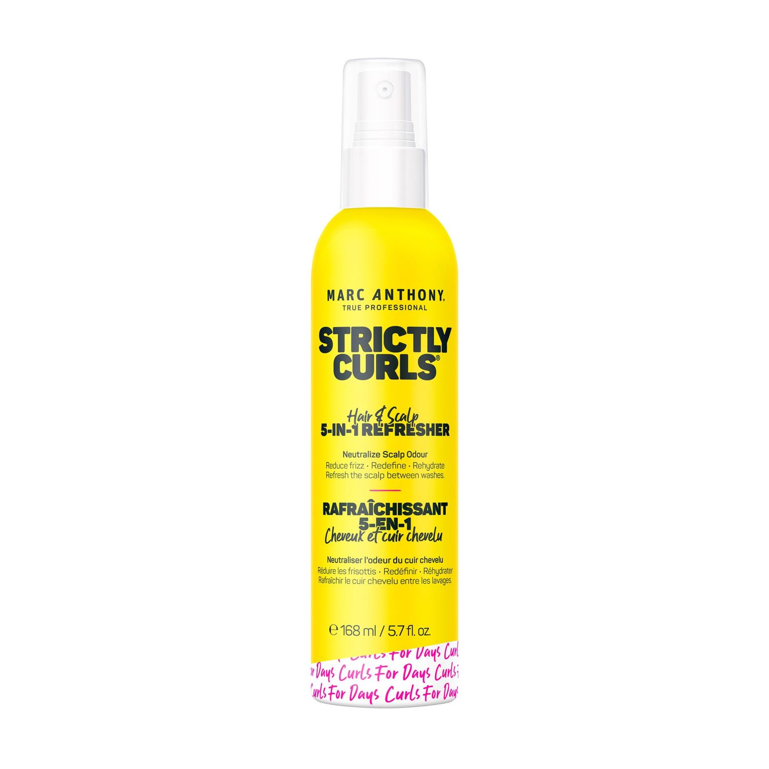 Marc Anthony Strictly Curls Hairspray For Curly Hair, 5-In-1 Refresher - Nourishing Formula For Moisturized, Refreshed &amp; Healthy Scalp &amp; Hair From Root To Tip - 5.7 fl oz
