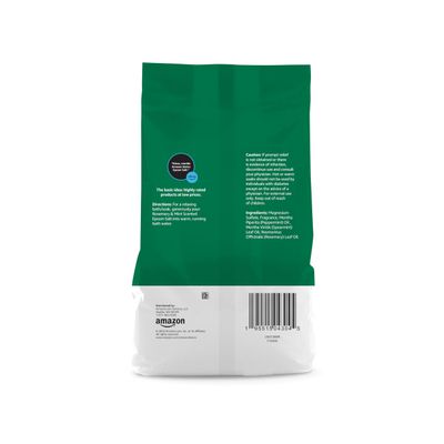Amazon Basics Epsom Salt Soaking Aid, Rosemary &amp; Mint Scent, 3 pound (Pack of 1) (Previously Solimo)