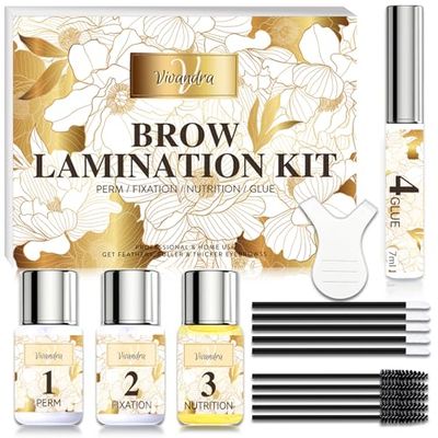 Brow Lamination Kit, Mini Eyebrow Lamination Kit At Home DIY, Vivandra Instant Professional Brow Lift Kit For Fuller Thicker Beautiful Eyebrows, Easy to Use and Suitable for Beginners