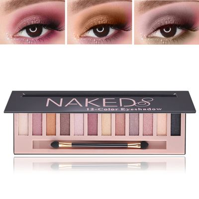 Pearl 12 Colors Makeup Naked Eyeshadow Palette,Nude Matte Shimmer Eyeshadow Palette,Natural Glitter Pigment Eye Shadow Pallete Set Long Lasting &amp; Waterproof Smokey Eye Professional Beauty Makeup Kit