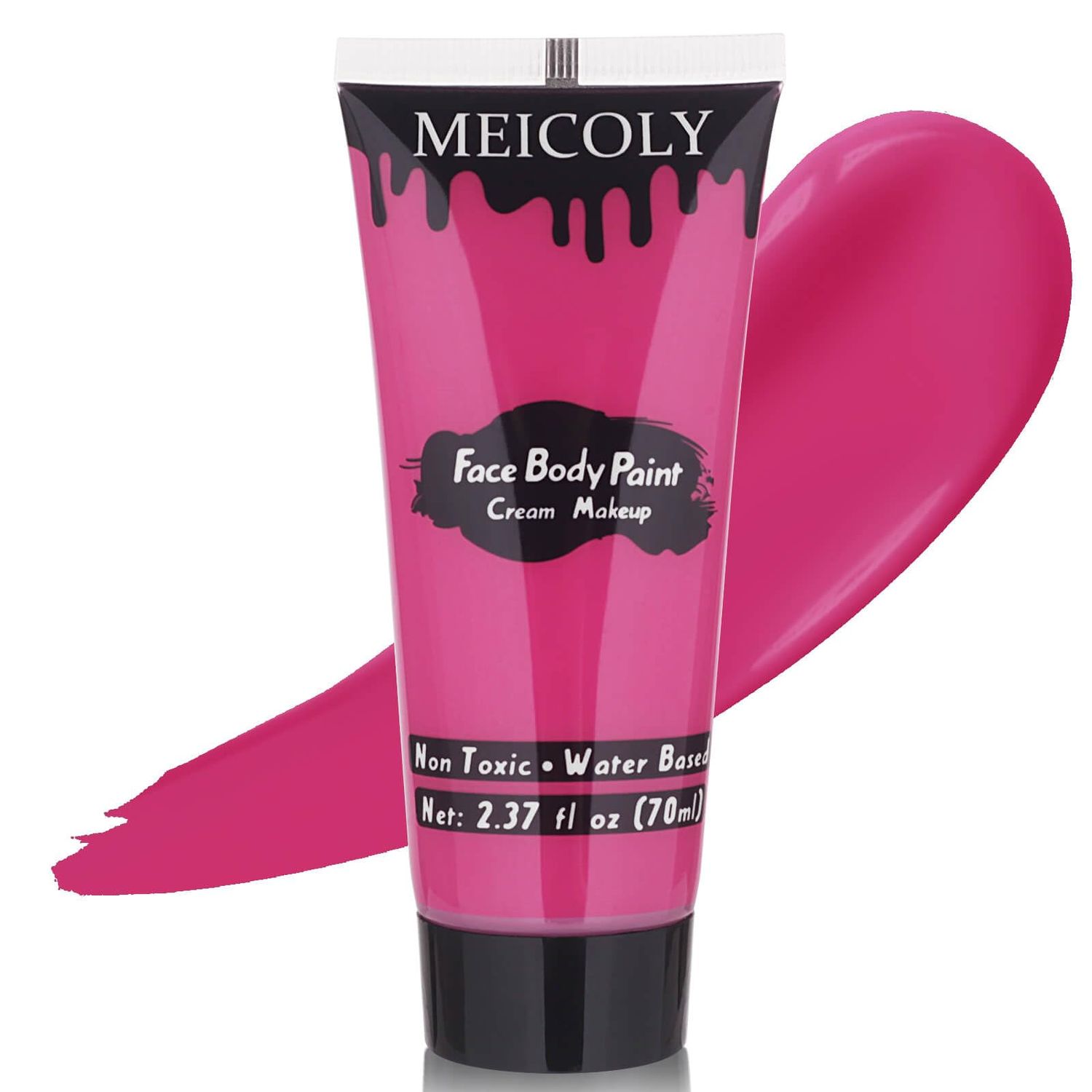 MEICOLY Cream Dark Hot Pink Face Body Paint,2.37Oz Large Tube Water Based Full Body Paint for Adults and Children,Professional Face Paint for Halloween Stage SFX Special Effects Cosplay Makeup