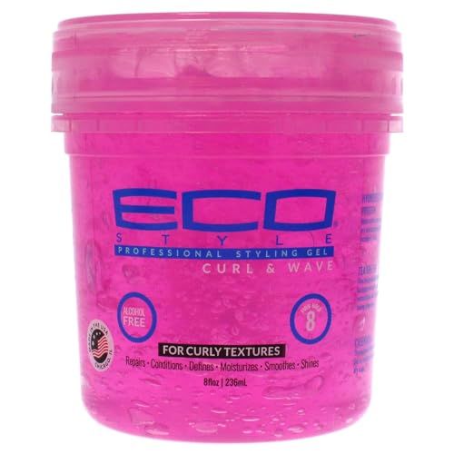 Eco Style Ecoco Hair Gel - Curl And Wave - Anti-Itch, Alcohol-Free Formula - Perfect Hold For Angled Or Tapered Sides - Ideal For Wavy Hair - No Flakes - Not Animal Tested - Moisturizes - 8 Oz