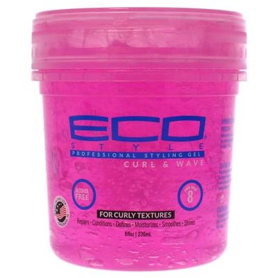 Eco Style Ecoco Hair Gel - Curl And Wave - Anti-Itch, Alcohol-Free Formula - Perfect Hold For Angled Or Tapered Sides - Ideal For Wavy Hair - No Flakes - Not Animal Tested - Moisturizes - 8 Oz