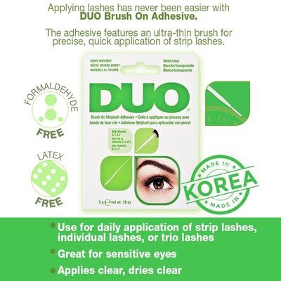 DUO Brush-On Lash Adhesive with Vitamins A, C &amp; E, Clear, 0.18 oz, 1-Pack