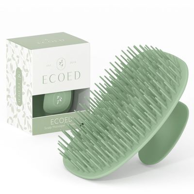 ecoed Scalp Massager Shampoo Brush,Scalp Scrubber for Dandruff Removal, Scalp Care Hair Brush Wet &amp; Dry detangler for Men and Women.Suitable for Short Medium Hair(Green)
