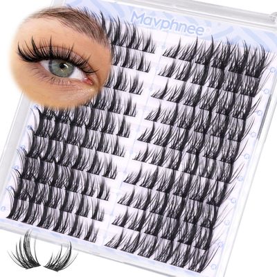 Manga Lash Clusters Spiky Cluster Eyelash Extensions Cat Eye Anime Individual Lashes Natural Lash Extension Clusters Wispy Eyelash Clusters 120 Pcs CD Curl Cluster Lashes by Mavphnee