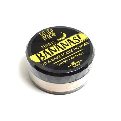 Italia-Deluxe 1 HD Pro This is Bananas Setting Powder Set &amp; Bake Loose Powder Mattify Brighten  Free Zipper Bag