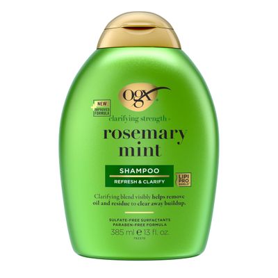 OGX Clarifying Strength  Rosemary Mint Shampoo, Clarifying Shampoo Visibly Helps Remove Oil &amp; Residue to Clear Away Buildup from Oily Hair, Sulfate-Free Surfactants, 13 fl. oz