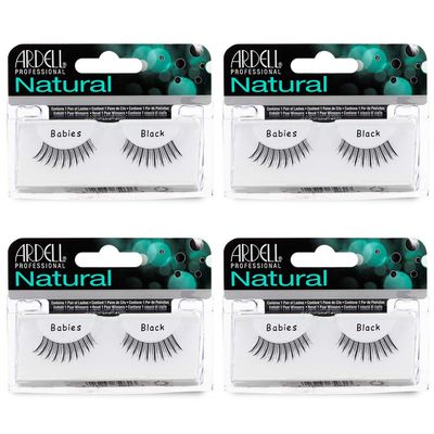 Ardell Natural Lashes False Eyelashes - Babies, Lightweight, Reusable, Natural Look Strip Lashes for Everyday Wear, Black, 4 Pack
