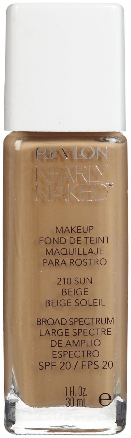 Revlon Nearly Naked Liquid Makeup Broad Spectrum SPF 20, #210 Sun Beige, 1 Fluid Ounce