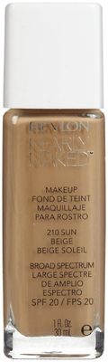 Revlon Nearly Naked Liquid Makeup Broad Spectrum SPF 20, #210 Sun Beige, 1 Fluid Ounce