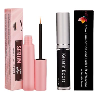 Brow Lamination Treating Nutrition Lash Lift Aftercare with Serum 2PCS Keratin Boost Eyebrow Lamination Conditioner Moisturizing the Brow hairs,Fuller &amp; Thicker for Lash Lift |100-Day Supply
