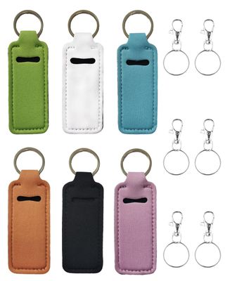 Belolvar Chapsticks Holder Keychain for Lipstick, Lip Balm Lip Gloss Holder Stocking Stuffers for Women (Multicolor, 6pcs)