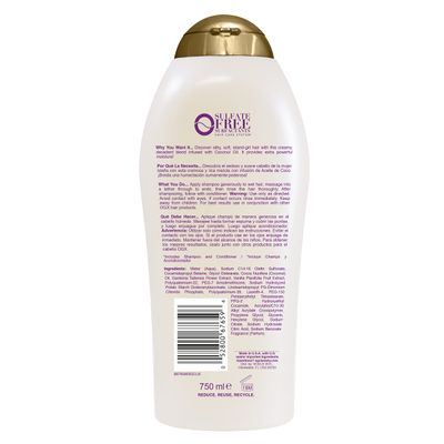 OGX Extra Strength Damage Remedy  Coconut Miracle Oil Shampoo for Dry, Frizzy or Coarse Hair, Hydrating &amp; Flyaway Taming Shampoo, Paraben-Free, Sulfate-Free Surfactants, 25.4 Fl Oz