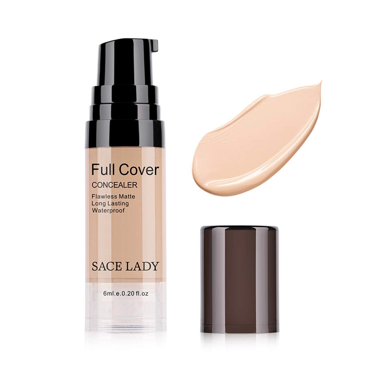 Pro Full Cover Liquid Concealer, Waterproof Smooth Matte Flawless Finish Creamy Concealer Foundation Corrector for Eye Dark Circles Spots Face Concealer Makeup Base, 6ml0.20Fl Oz