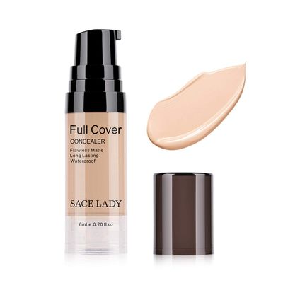 Pro Full Cover Liquid Concealer, Waterproof Smooth Matte Flawless Finish Creamy Concealer Foundation Corrector for Eye Dark Circles Spots Face Concealer Makeup Base, 6ml0.20Fl Oz