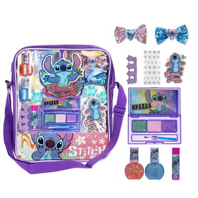Disney Lilo and Stitch Makeup Filled Shoulder Bag Includes Lip Gloss, Nail Polish, Hair Bow &amp; More! for Girls, Ideal for Ages 3 and Up Perfect for Parties &amp; Makeovers by Townley Girl