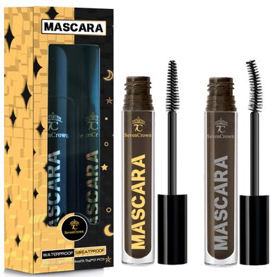 7C SEVENCROWN Brown Mascara Curling &amp; Length Waterproof Mascara Set | Vegan &amp; Cruelty-Free | Holiday Gift for Beauty Lovers
