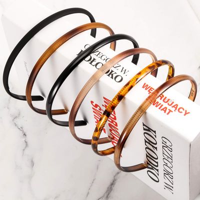 WILLBOND 6 Pieces Plastic Plain Headbands Teeth Comb Headbands Skinny DIY Hair Bands Headbands for Women Girls (Multi-color, 8 mm)