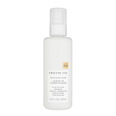 Kristin Ess Castor Oil Leave In Detangling Conditioner Spray - Lightweight Anti-Frizz Detangler - Shine, Moisture, Soften, Volume, Detangle  Nourish All Hair Types - Pear  Amber Scent - Color Safe