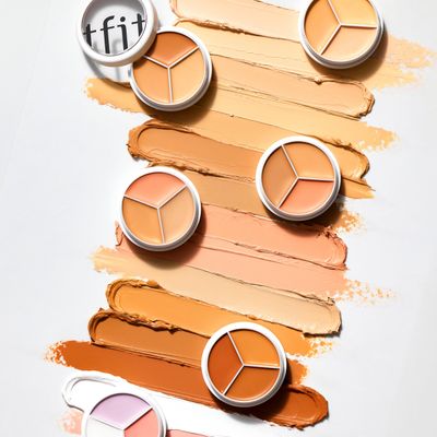 TFIT Cover Up Pro Concealer Palette - 3-in-1 Full Coverage Color Correcting Cream (Hydrating, 0.52 Oz) for Dark Circles, Spots, Puffiness (04 Dark, 0.52 Oz)
