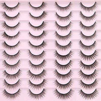 20 Pairs Lashes Pack Wispy Eyelashes Natural Look