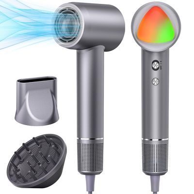 Hair Dryer, 160000 RPM Portable Professional Ionic Hair Dryer with 500 Million Negative Ions, Fast-Drying, Low Noise with Diffuser &amp; Nozzle, Lightweight for Home and Travel