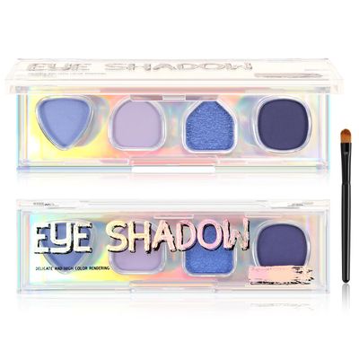 Boobeen Smoky Eyeshadow Palette-4 Colors, Highly Pigmented Matte Shimmer Eyeshadow Powder, Blendable, Natural Cool Shades, Bold Neutral Smoky Eye Makeup for Halloween
