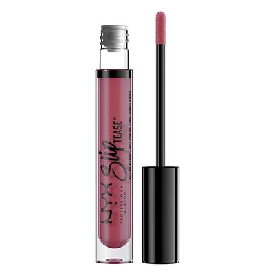 NYX PROFESSIONAL MAKEUP Slip Tease Full Color Lip Oil, Liquid Lipstick - Bang Bang (Muted Deep Plum)