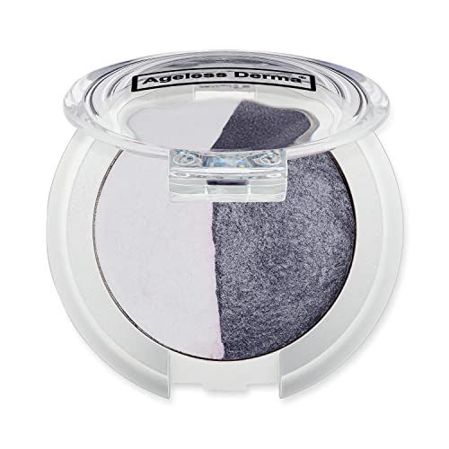 Ageless Derma Creamy Mineral Makeup Baked Eyeshadow Duo-Vegan Eye shadow (Plum-Pale Lavender)