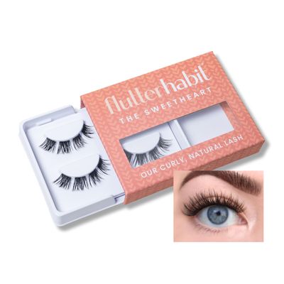 FlutterHabit The Sweetheart Lashes, DIY Lash Extensions Up to 10 Day Wear, Natural &amp; Curly Cluster Lashes, Salon Quality Eyelashes Extensions, Natural Lashes, No Lash Glue Included